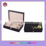 Locking Finished Wood Jewel Box & Black Empty Tin Wooden Jewelry Boxes