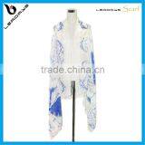 Paisley Design Blue and White Printed 2015 Spring Scarf thumbnail-1