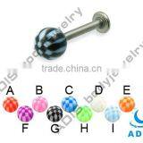 Fashion Piercing Custom Wholesale Colorful Acrylic Lip Labret Ring thumbnail-3