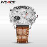 WEIDE Japan Movement Quartz Watch Sr626sw 3ATM Water Resistant Digital Watch Genuine Leather Strap Quartz Watches Men thumbnail-5