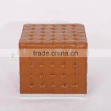 Brown Color Cheap Cubic Genuine Leather Ottoman Chair/ Ottoman Leather Sale