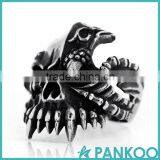 2016 Non-mainstream Fashion Classic Retro Series of Various Punk Skull Shape Thai Silver and Titanium Unisex Ring thumbnail-4