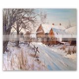 ROYIART Winter Scenery Original Landscape Oil Painting for living room