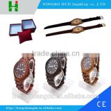 Hot sale wrist watch for adult quartz wood watch
