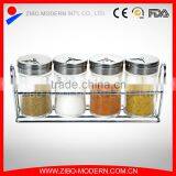 Wholesale 4pcs/set Mini Glass Spice Jars Rack