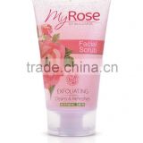 Facial Scrub Exfoliating Bulgarian Rosa Damascena Extract Normal Skin - 150 ml. Paraben Free. Made in EU.
