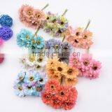 Silk Daisy Artificial Flower Bouquet For Wedding Decoration DIY Gift Box Accessories