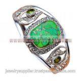 Catchy!! Green Copper Turquoise Peridot Jewellery H606 Bridal Jewelry Sets Sterling Silver Companies Discount Engagement Rings thumbnail-1