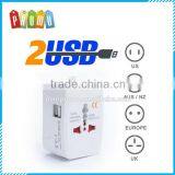2 USB Port All in One Universal Travel AU UK US EU Plug Adaptor thumbnail-1