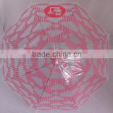 21 Inch Red Silk Screen Printing Clear POE Transparent Umbrella