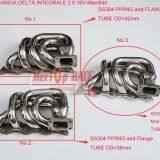 Mertop Race SS304 T3 Piping OD=42mm TURBO FLANGE COLLETTORE DI SCARICO MANIFOLD FOR LANCIA DELTA INTEGRALE 2.0 16V Fiat thumbnail-2