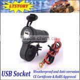 Motorcycles Car Waterproof Double USB Charger Adapter Socket 12-24V thumbnail-3
