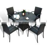 Высококачественная садовая мебель для отелей. Виковый ратановый обеденный стол и стулья (8014T) thumbnail-5