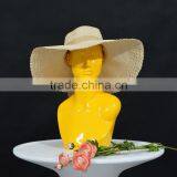Fashion Fiberglass Yellow Female Mannequin Head For Scarf Display thumbnail-4