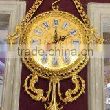 Elegant Rococo Style Wall Clock, 24K Gold Plated Home Decoration Wall Clock, Antique Copper Wall Art thumbnail-1