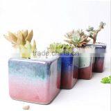 Attractive Kiln Glaze Square Mini Ceramic Flower Pots thumbnail-3