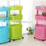 Plastic Basket Trolley for Laundry Sorting thumbnail-3