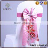 Korean Style Chair Satin Bow Tie for Wedding Chair Deco thumbnail-3