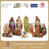 8 Inch Resin Craft Wood Grain Christmas Religious Items Nativity Set thumbnail-1