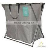 Large Gray Oxford Dirty Laundry Bag With Strong Iron Rack thumbnail-1