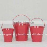 AQP Galvanized Zinc Vase,Galvanized Zinc Watering Can , Zinc Pot Planter, Zinc Planter for Gardening and Household thumbnail-1