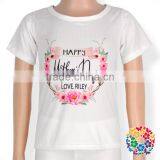 Little Girls White Cartoon Fox Print Short Sleeve T Shirt thumbnail-2