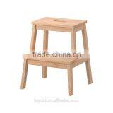 Home Indoor Solidwood Step Stool Beech Wood 2 Tier Ladder Step thumbnail-1