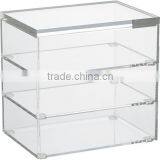 Acrylic Lucite Plexiglass Three Stacking Boxes Organizer Set thumbnail-1