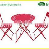 China Company Wholesale Cheap Outdoor Garden Patio Furniture Folding 3PC Table Chair Set Bistro Style Backyard Metal thumbnail-2