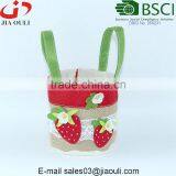 Decorative Felt Basket With Handle for Flowers or Storage thumbnail-2