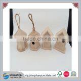 Polished Paulownia Natural Hanging Wooden Bird House New thumbnail-1
