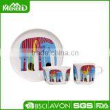 100% Melamine Food Grade Elephant & Crane Printed No-toxic Kids Dinnerware Set thumbnail-1