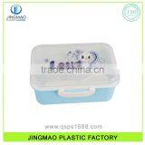 Customized LOGO Retangular Double Layer Plastic Lunch Box With Spoon thumbnail-3