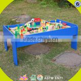 Wholesale arrival wooden railway train toy fashion wooden railway train set roller coaster track table toy W04C009A