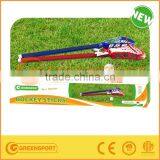 A Pair of Different Color Hockey Sticks With 1 Hockey Ball thumbnail-1