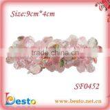 SF0452 New Fashion Pink Fabric Bead Shoe Flower for Kids Shoes thumbnail-1
