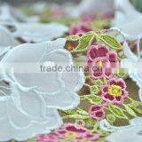 Laser Embroidered Floral Applique Voile Lace Fabric thumbnail-6