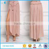 Blush Ruched New Arrive Boho High Slit Maxi Skirts Long thumbnail-1