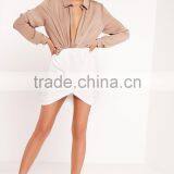 2016 High Quality Women White Pleated Magic Wrap Mini Skirt thumbnail-3