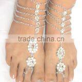 SILVER CHAIN PAYAL Foot Cover Anklets Pair BAREFOOT SANDAL thumbnail-1
