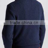 High Quality Wholesale Knitwear Men's Shawl Collar Cable Sweater Navy (BKNM15) thumbnail-2