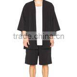 Hip Hop Style 1/2 Sleeve Open Front Men Lesiure Coat Jacket thumbnail-3