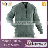 Mens Top Quality Fleece Blend Pullover Sweater Half Zipper Army Style Custom Mens Army Uniform thumbnail-1