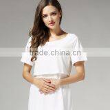 Cotton Crosswise Open Maternity T-shirt With Multi Color for Choice thumbnail-3