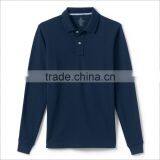 Custom 100% Cotton Polo Shirt Long Sleeve Polo T Shirt Men thumbnail-3