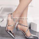 Zm35780a Wholesale Big Size Pumps Sandals New Model High Heel Steel Toe Shoes thumbnail-1
