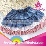 Latest Korean Stripe Bowknot Children Demin Jeans Skirts thumbnail-5
