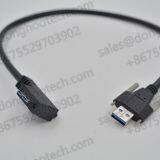 USB 3.0 Left Angle Micro B With Recessed Screws Exit Left and Exit Right U3 Vision Cables