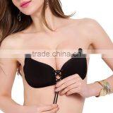Adhesive Bra, Push Up Strapless Bra With Drawstring Reusable Invisible Silicone Backless Bras for Women thumbnail-1
