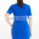 Short Sleeves Pullover Style Knot Front Fat Women Jersey Dresses thumbnail-3